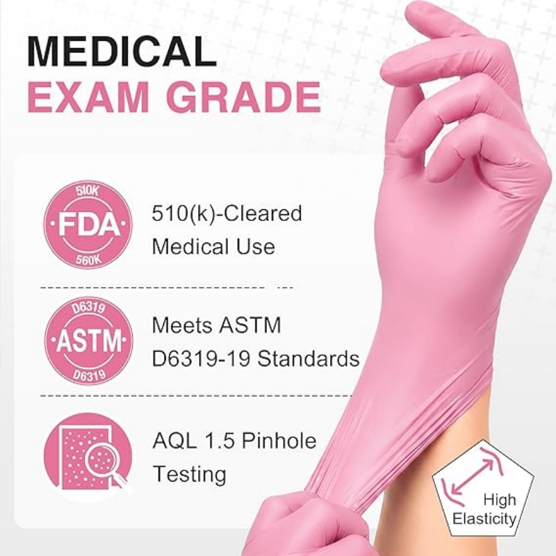 Pink Nitrile Disposable Gloves - огляд і ціна Disposable Gloves Nitrile