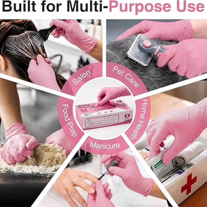 Pink Nitrile Disposable Gloves - огляд і ціна Disposable Gloves Nitrile