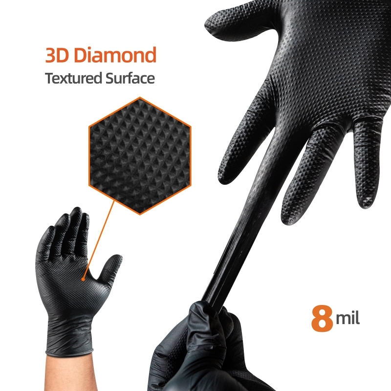 8Mil Heavy Duty Black Nitrile  - огляд і ціна Disposable Gloves Nitrile