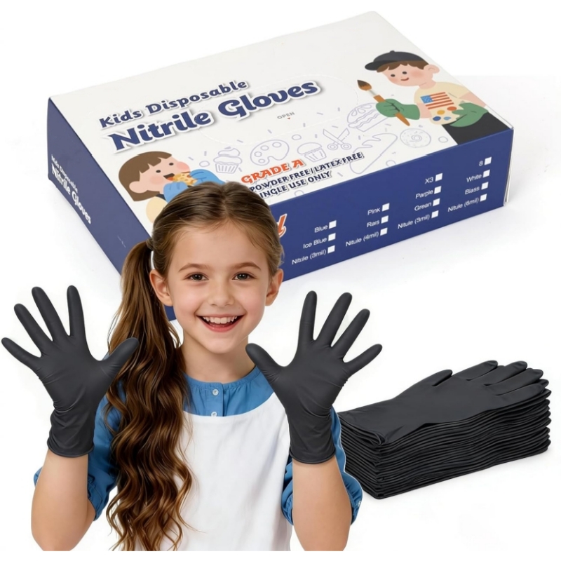 Kids Black Nitrile Disposable  - огляд і ціна Disposable Gloves Nitrile